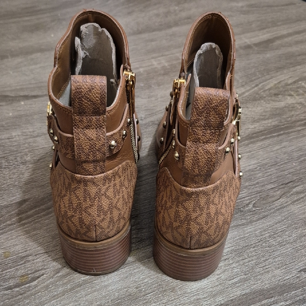 Michael Kors Tan Studded Ankle Boots - Picture 2 of 7